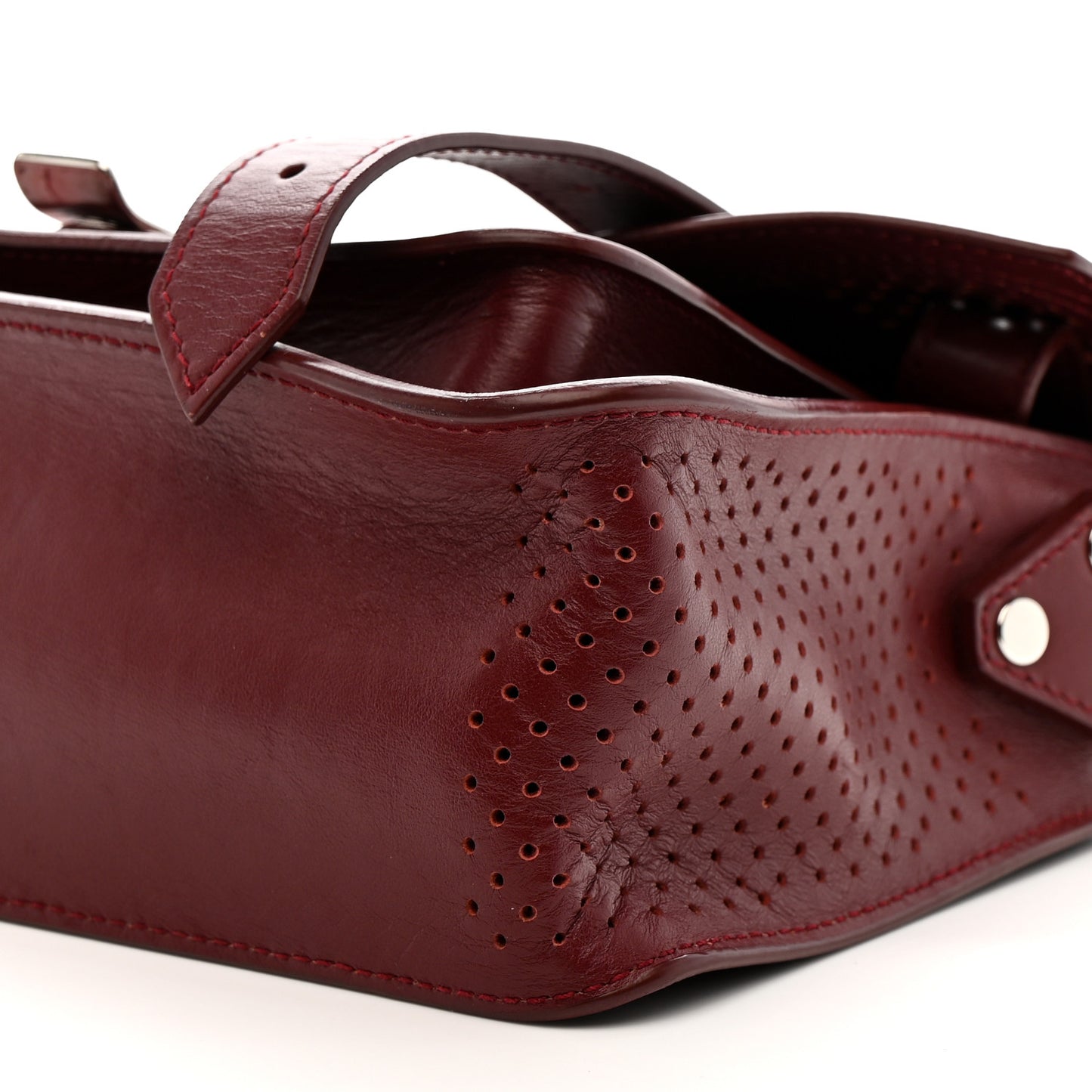 Lambskin Perforated Tiny PS1 Satchel Burgundy