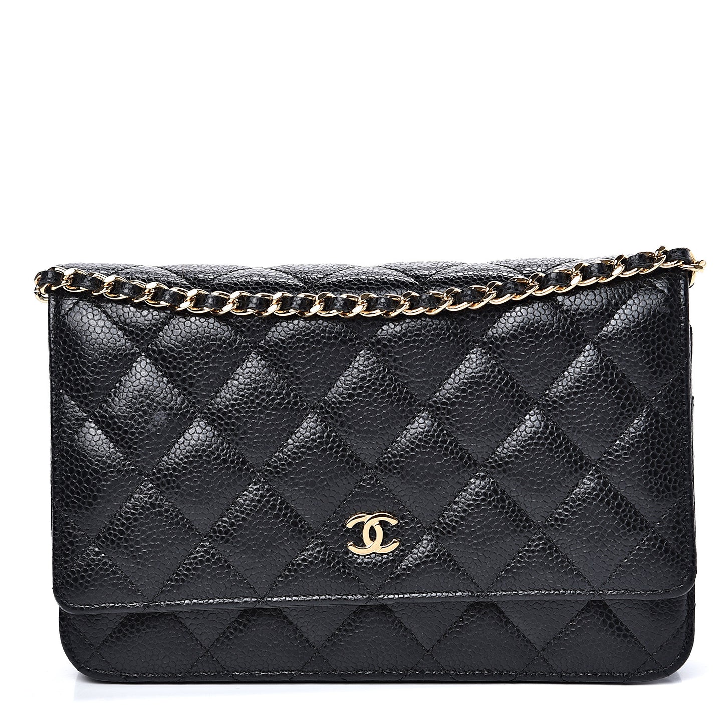 Caviar Quilted Wallet On Chain WOC Black