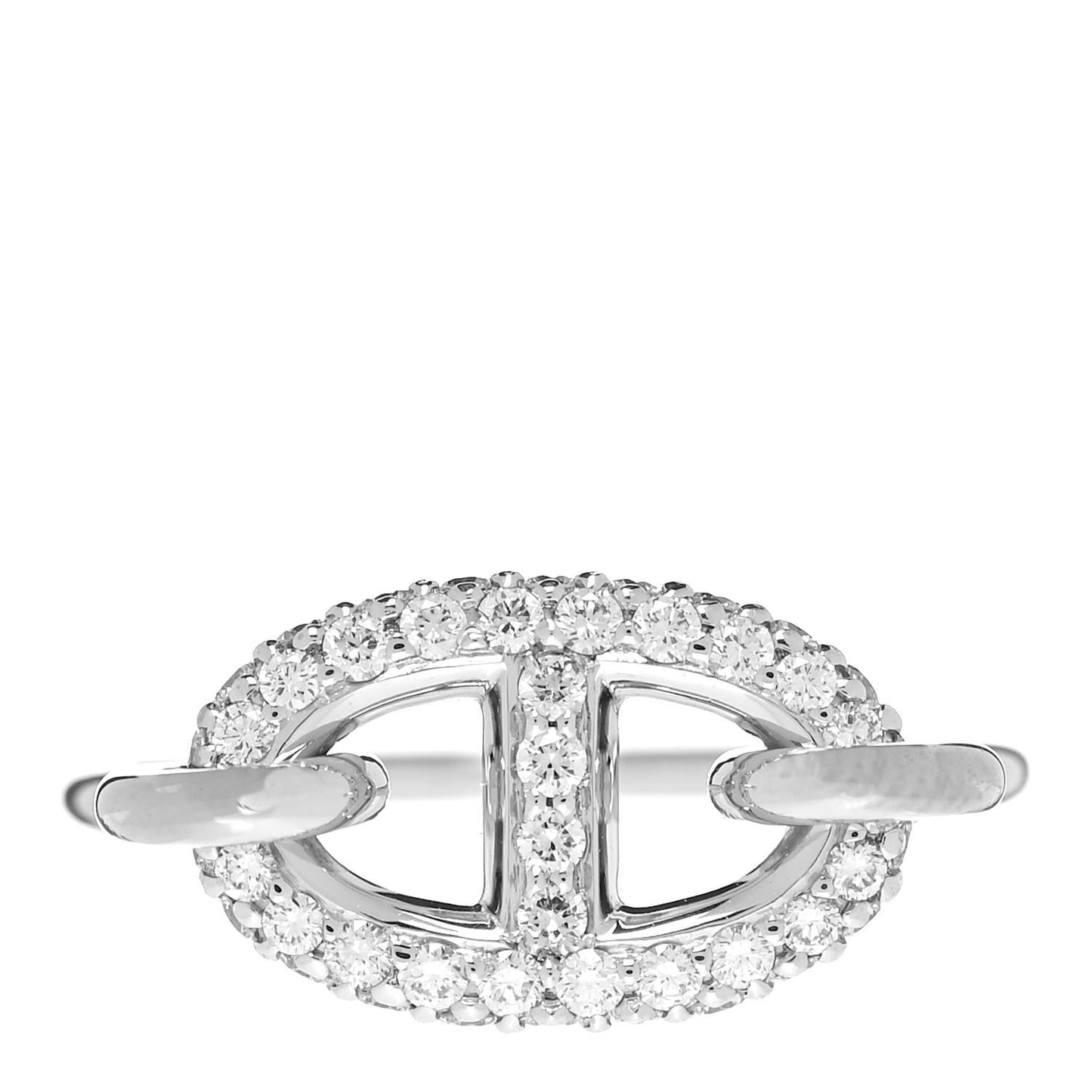 18K White Gold Diamond Ronde Ring 51 5.75