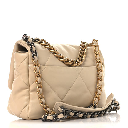 Chanel Lambskin Quilted Medium Chanel 19 Flap Beige 3 of 10