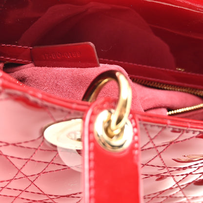 Christian Dior Patent Cannage Small Lady Dior Cherry Red 7 of 10