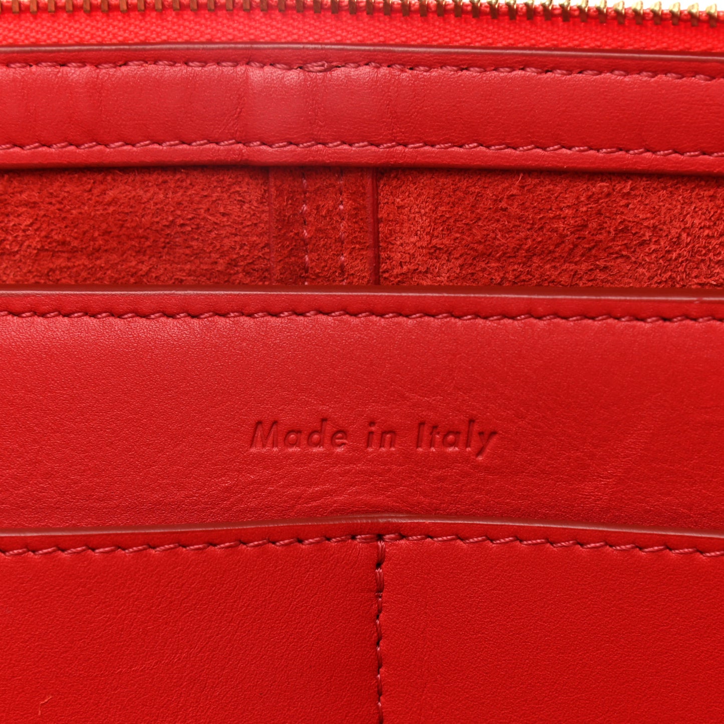Supple Natural Calfskin Tri-Fold Clutch Coquelicot