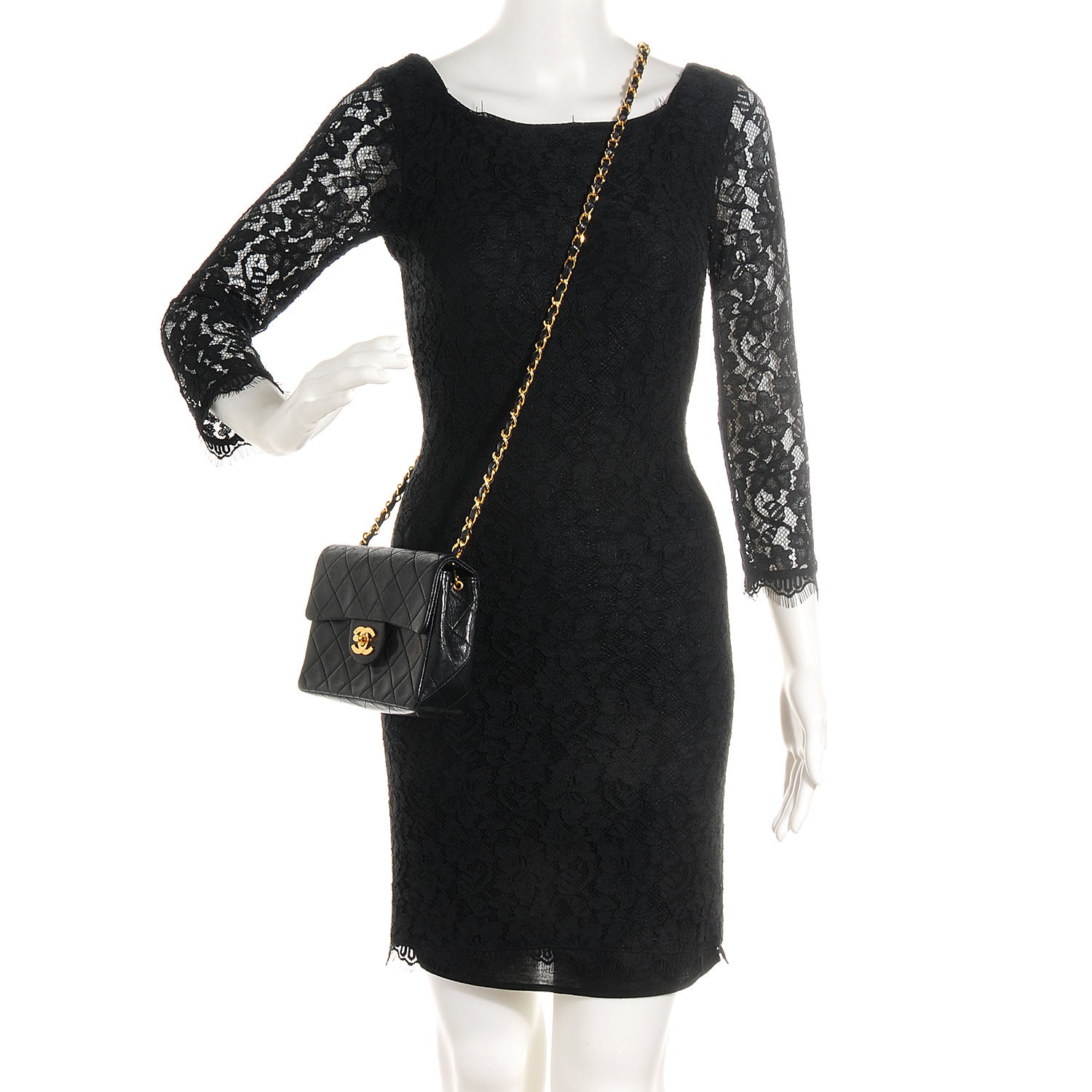 Chanel Lambskin Quilted Mini Square Flap Black 2 of 9