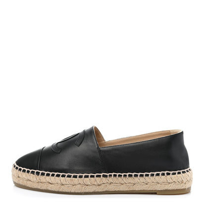 Chanel Lambskin CC Espadrilles 38 Black 1 of 9