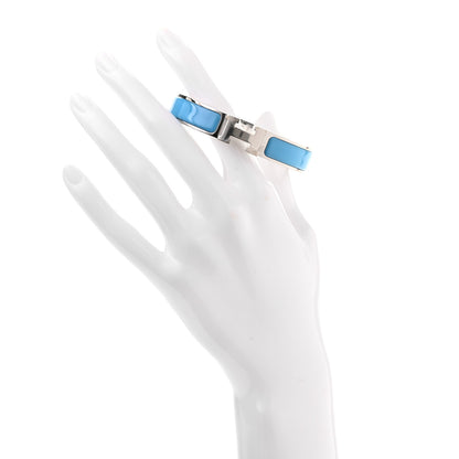 Hermes Enamel Narrow Clic Clac H Bracelet GM Blue Jean 2 of 4