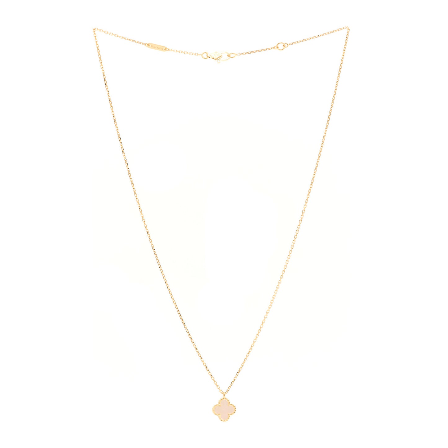 18K Yellow Gold Mother of Pearl Sweet Alhambra Pendant Necklace