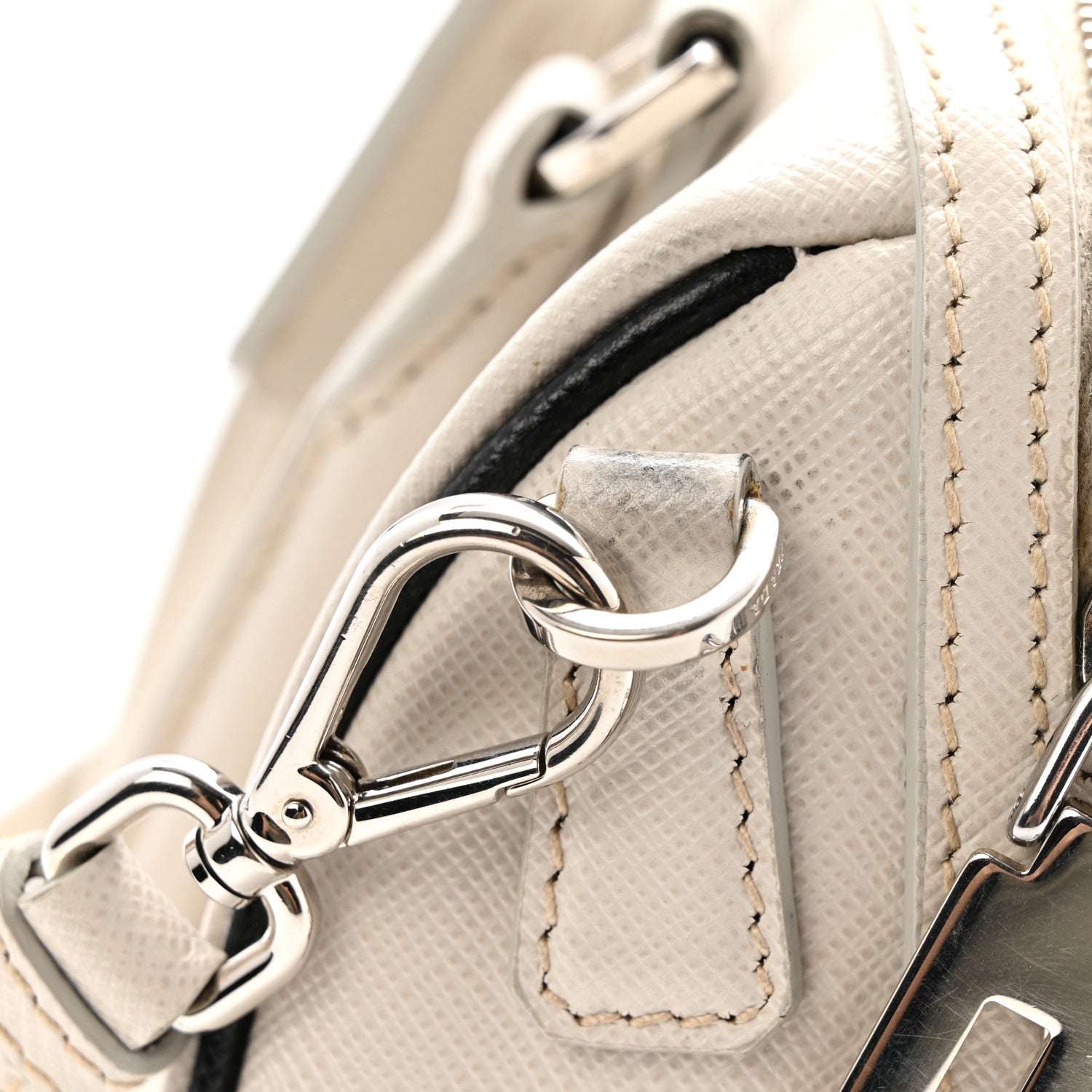 Prada Saffiano Lux Top Handle Crossbody Bag White 15 of 15