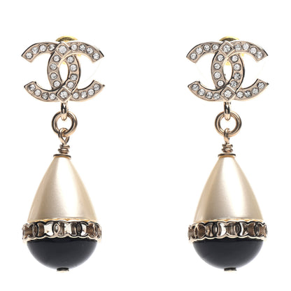 Chanel Crystal Bead Divine Highness Drop Earrings Gold 1 of 5