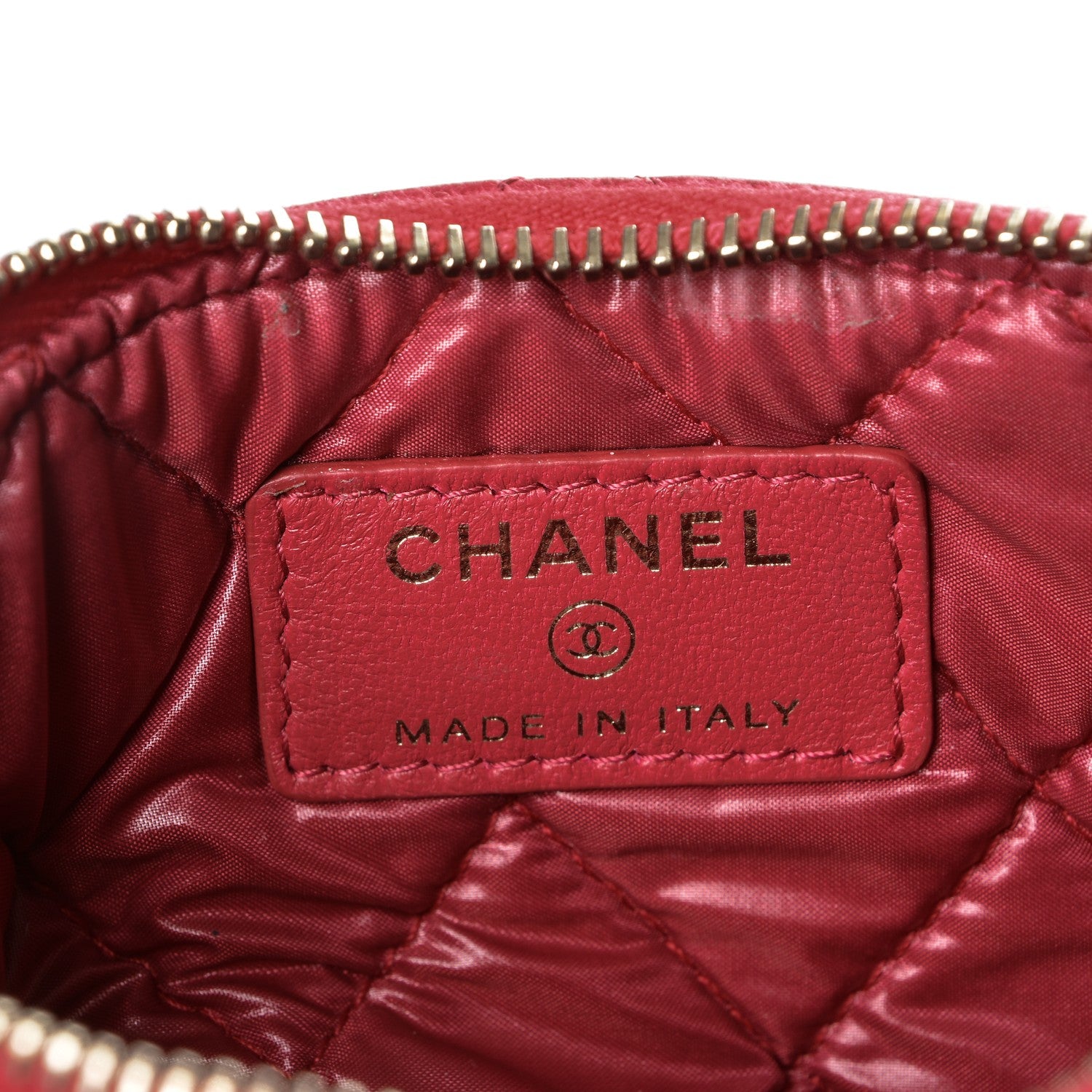 Chanel Lambskin Quilted Small Cosmetic Case Dark Pink 6 of 7