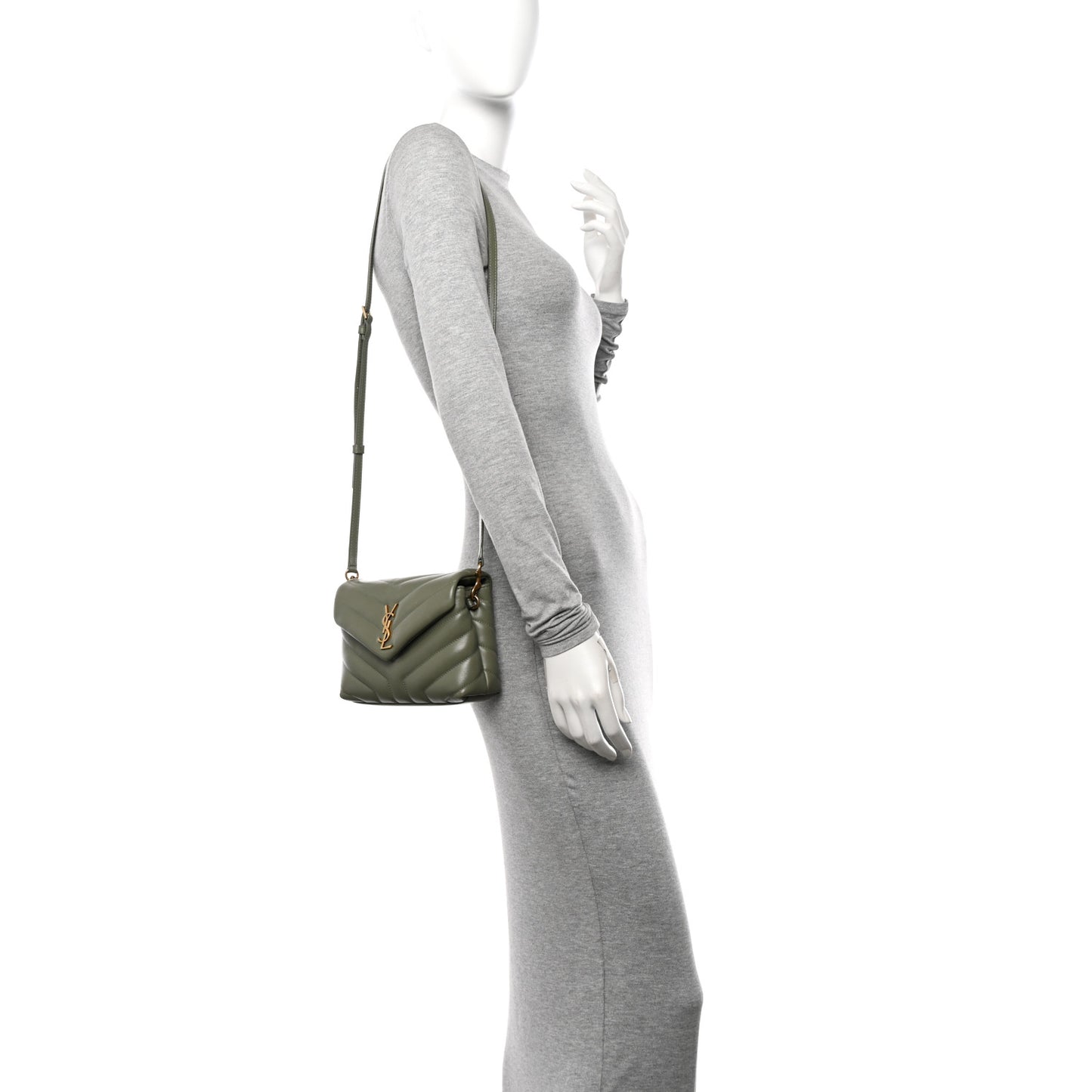 Calfskin Y Quilted Monogram Toy Loulou Crossbody Bag Light Sage