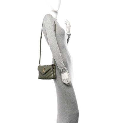 Saint Laurent Calfskin Y Quilted Monogram Toy Loulou Crossbody Bag Light Sage 2 of 11