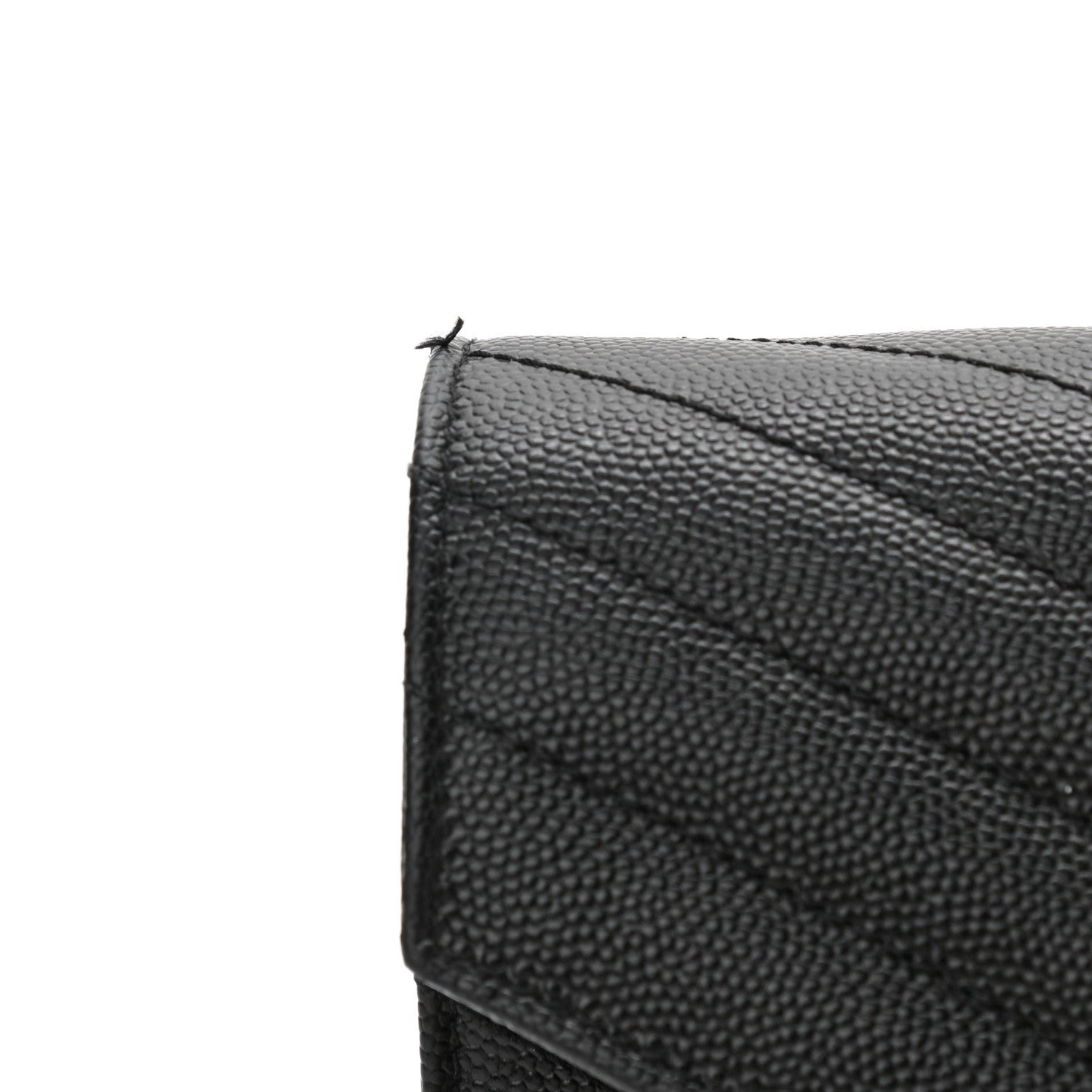Saint Laurent Grain De Poudre Matelasse Chevron Monogram Chain Wallet Black 11 of 11