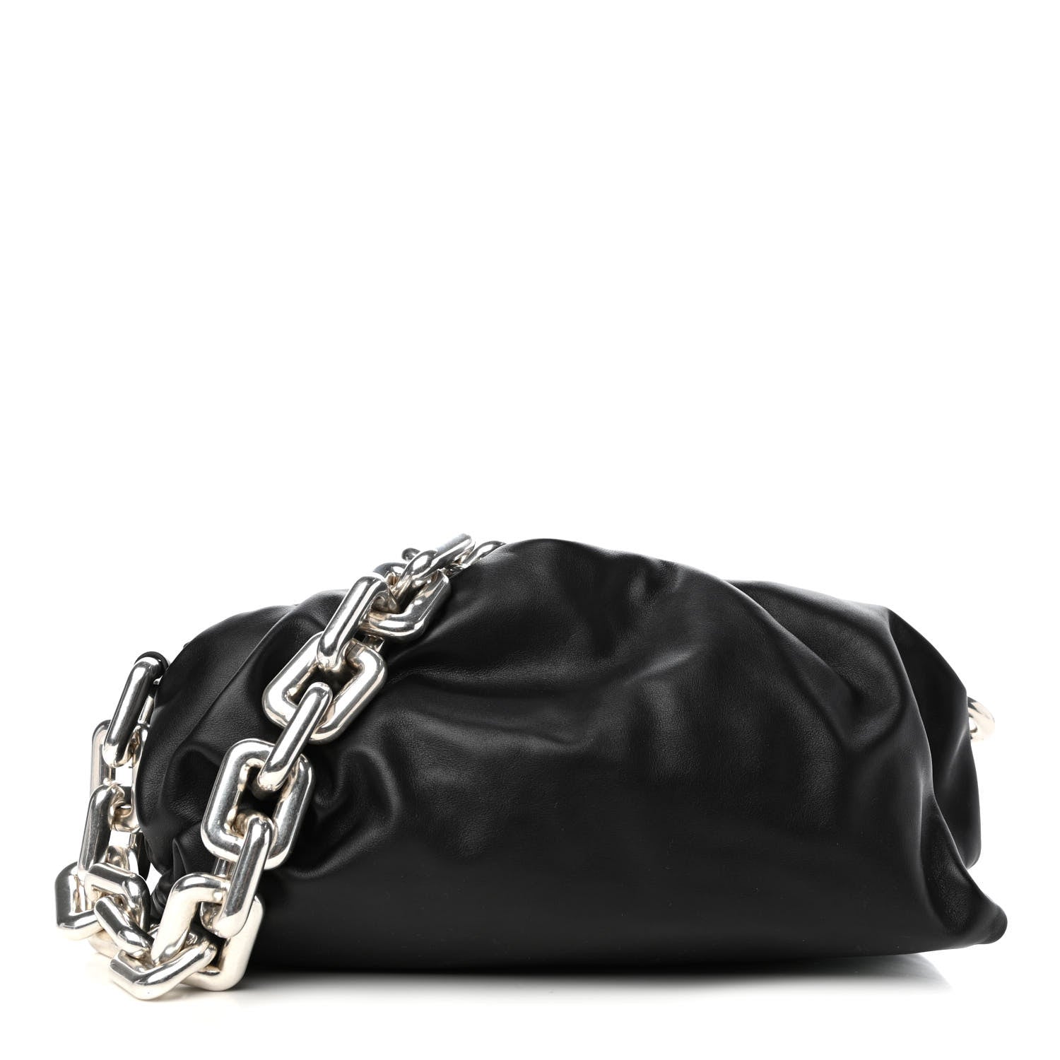 Bottega Veneta Calfskin The Pouch Chain Black 1 of 8