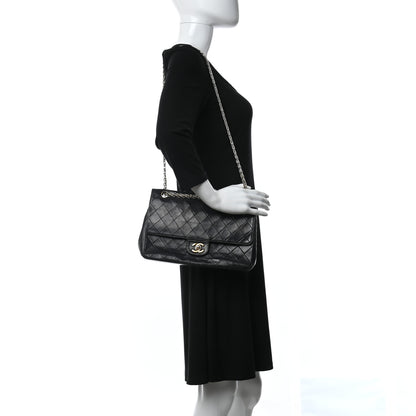 Chanel Lambskin Quilted Medium Double Flap Bijoux Chain Black 2 of 16