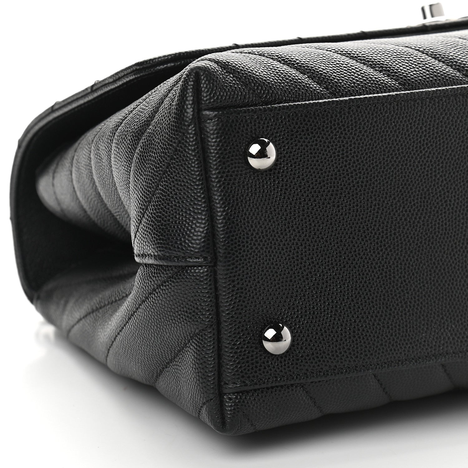 Chanel Caviar Chevron Quilted Small Coco Handle Flap Black 8 of 9