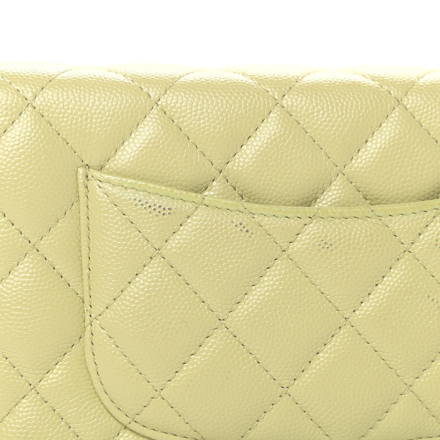 Caviar Quilted French New Wave Chain CC Wallet On Chain WOC Light Green