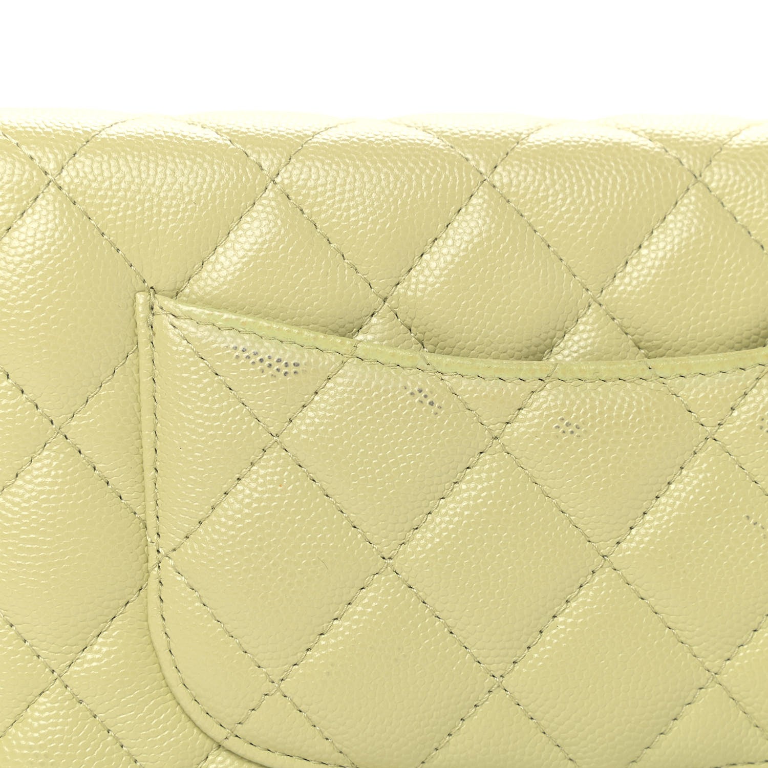 Chanel Caviar Quilted French New Wave Chain CC Wallet On Chain WOC Light Green 11 of 12