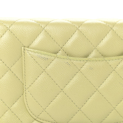 Chanel Caviar Quilted French New Wave Chain CC Wallet On Chain WOC Light Green 11 of 12