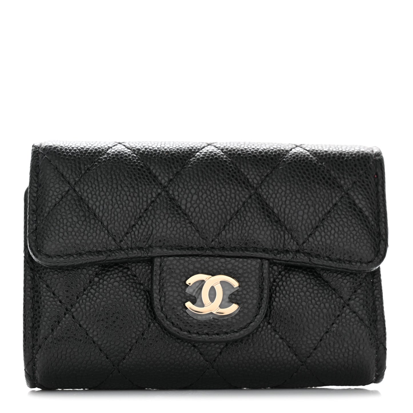 Caviar Quilted Classic 4 Key Holder Wallet Black