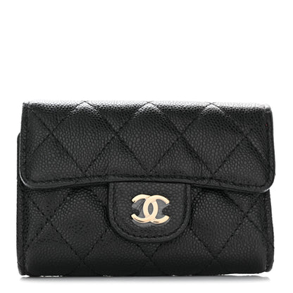 Chanel Caviar Quilted Classic 4 Key Holder Wallet Black 1 of 9