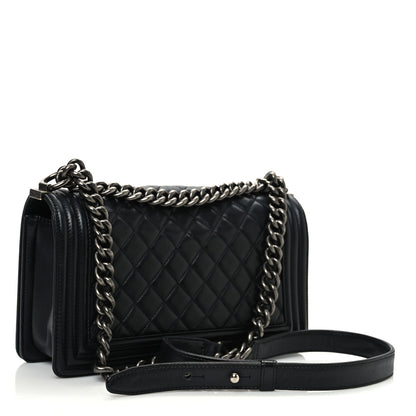 Chanel Lambskin Quilted Medium Boy Flap Black 2 of 11