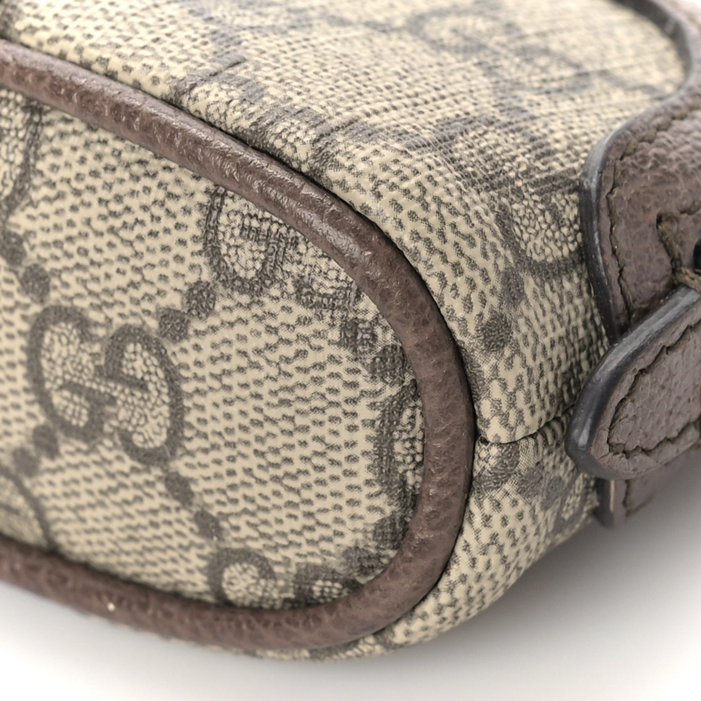 GG Supreme Monogram Web Ophidia Dome Key Pouch Beige New Acero