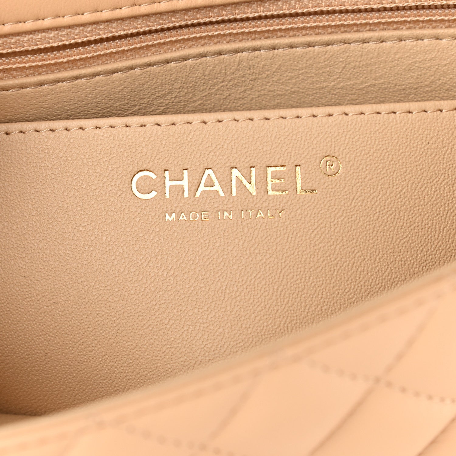 Chanel Lambskin Quilted Mini Rectangular Flap Beige 6 of 9
