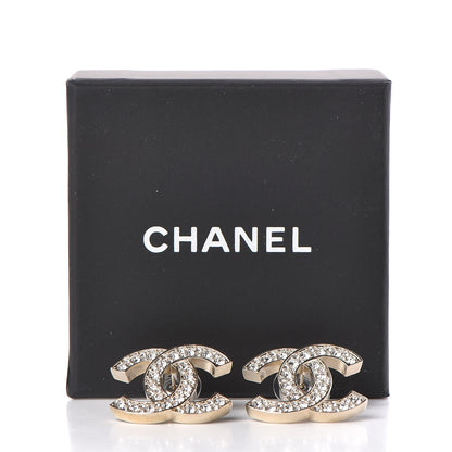 Chanel Crystal CC Earrings Gold 5 of 5