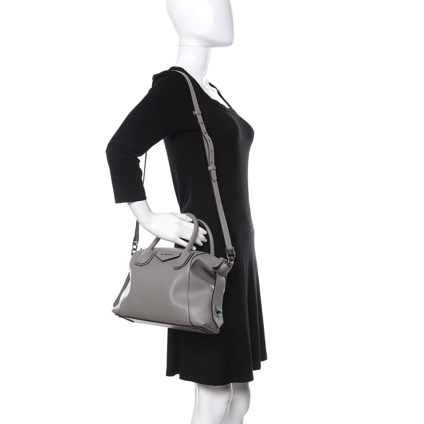 Calfskin Small Soft Antigona Pearl Grey