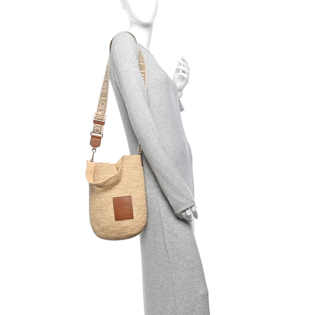 Loewe Raffia Mini Slit Tote Bag Natural Tan 2 of 12
