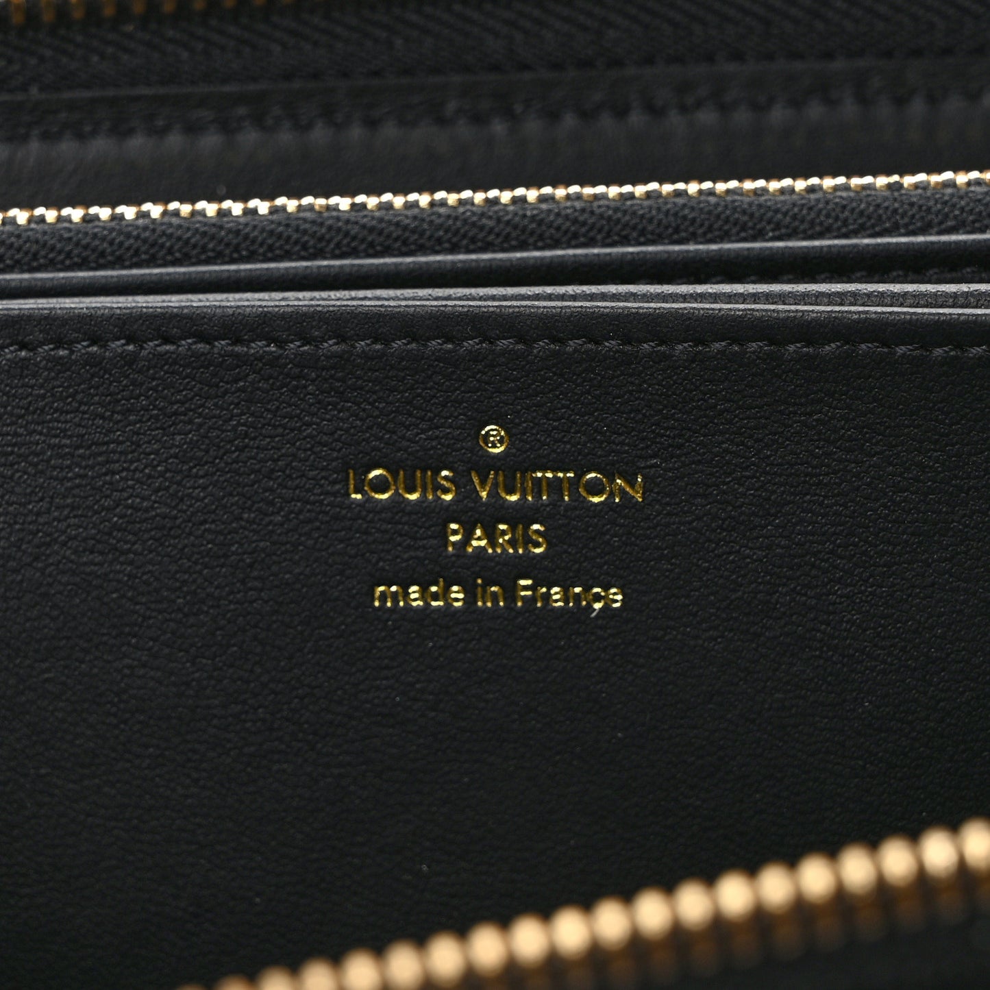 Lambskin Embossed Monogram Coussin Zippy Wallet Black