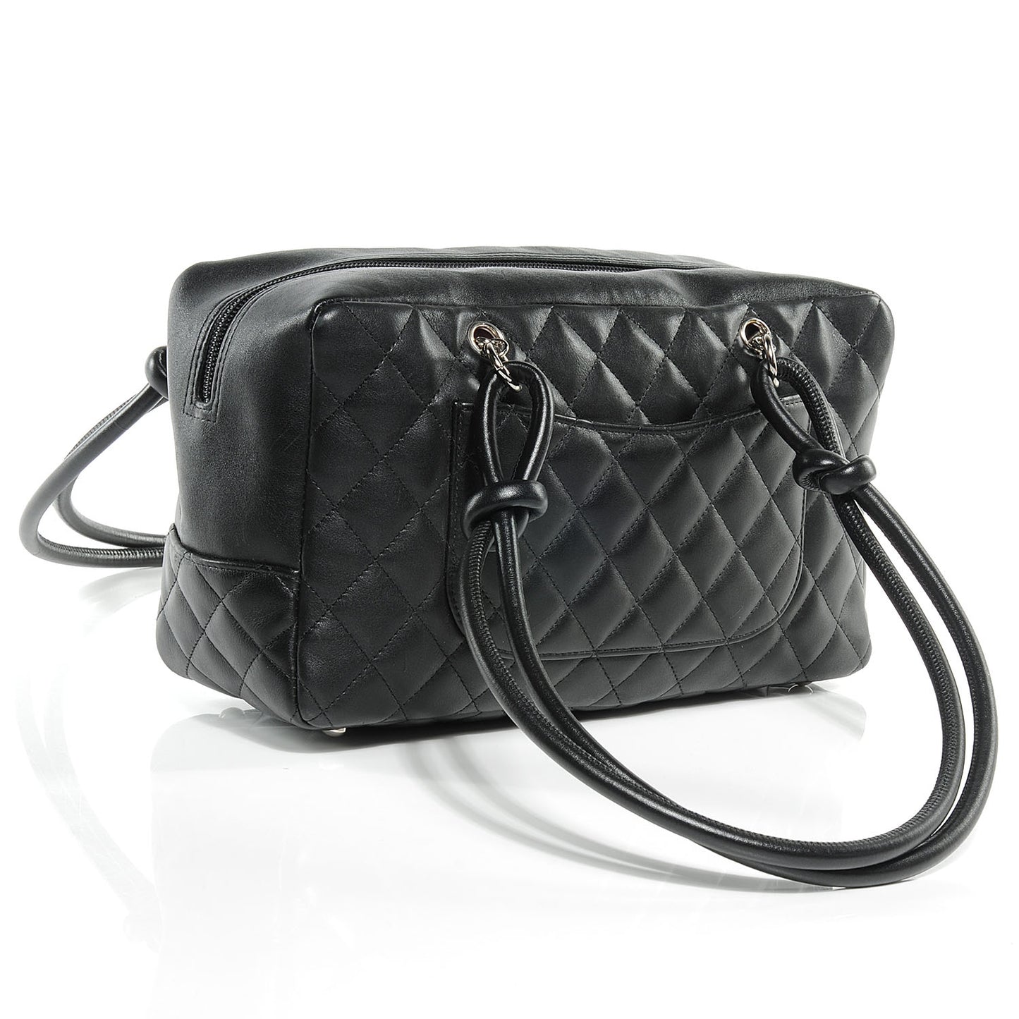 Calfskin Quilted Large Cambon Bowler Black