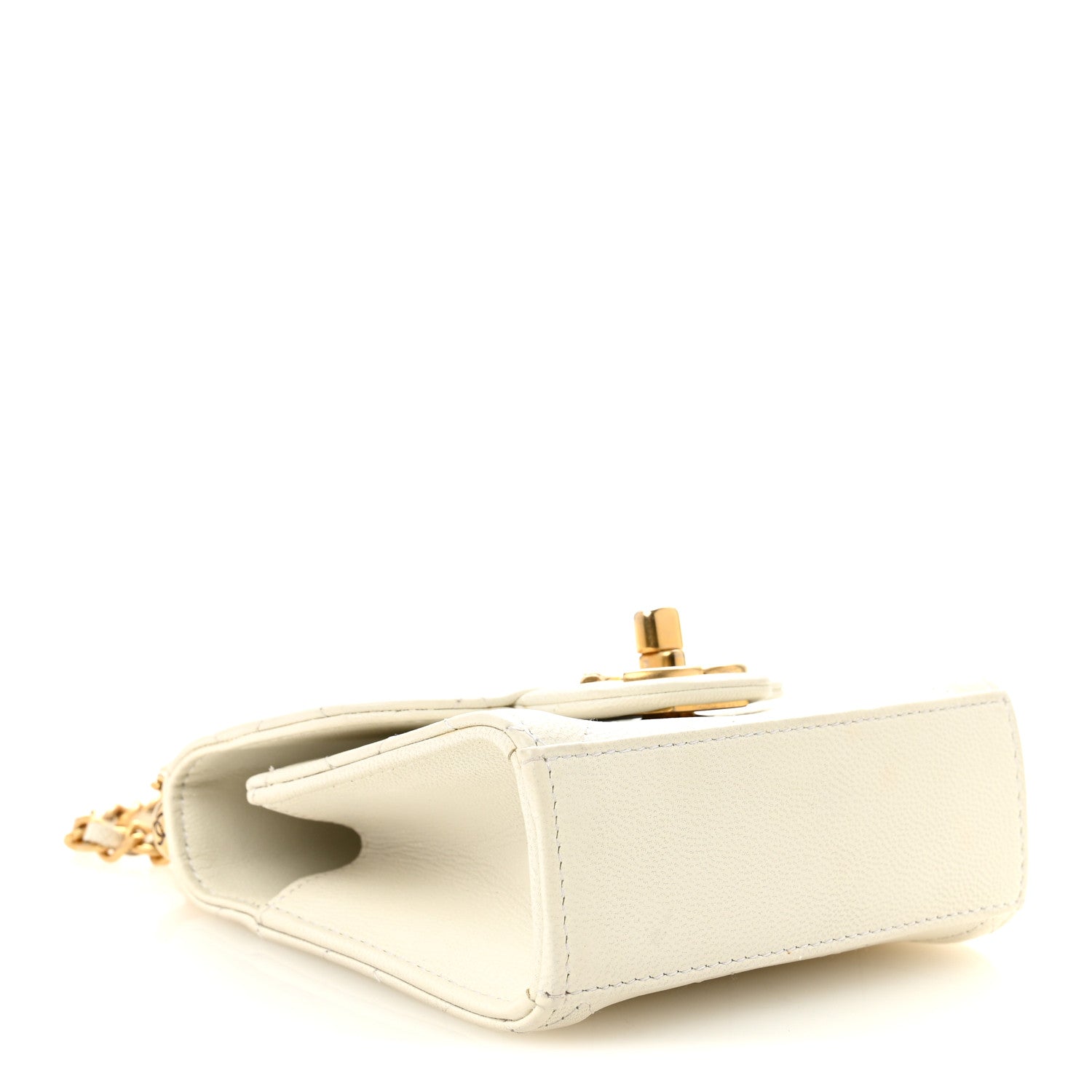 Chanel Goatskin Chic Pearls Clutch On Chain White 4 of 10