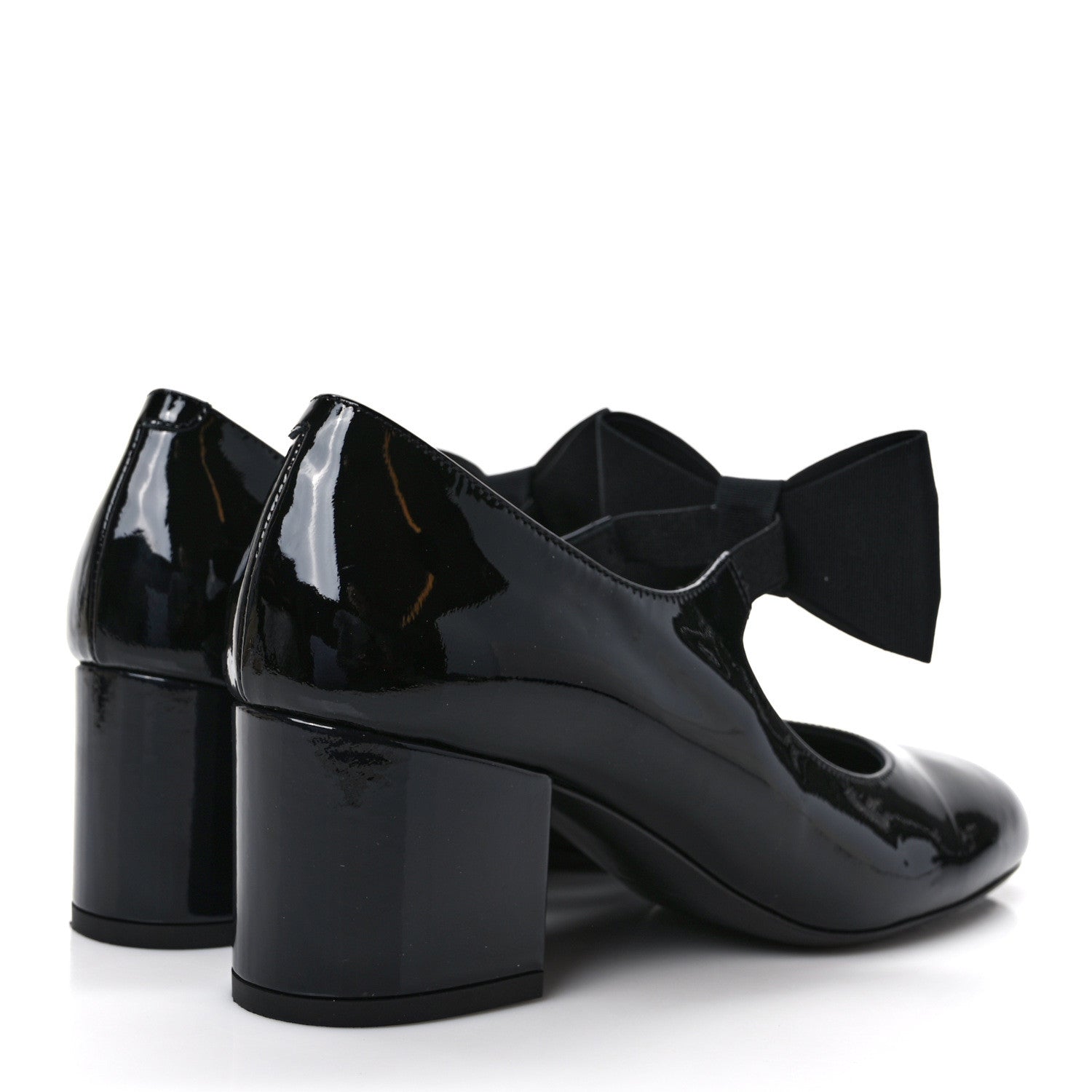 Chanel Patent Calfskin Grosgrain Bow Mary Jane Flats 37 Black 4 of 9