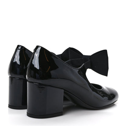 Chanel Patent Calfskin Grosgrain Bow Mary Jane Flats 37 Black 4 of 9