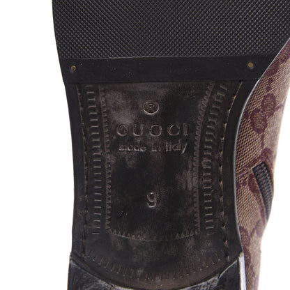 Gucci GG Monogram Lizard Mens GG Ankle Boots 9 Sahara Rubino Bright Bordeaux 8 of 9