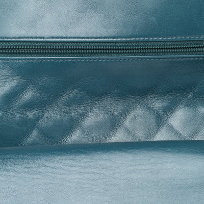 Chanel Lambskin Quilted Medium Double Flap Dark Green 14 of 15