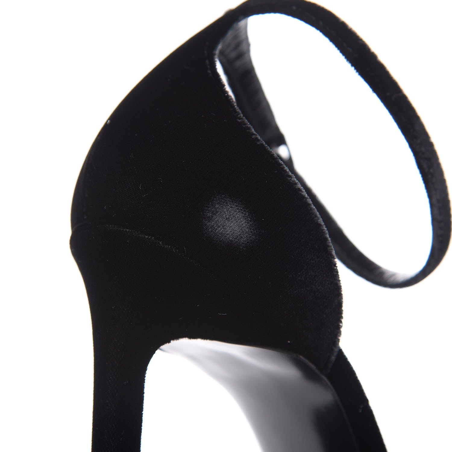 Saint Laurent Velvet Amber 105 Ankle Strap Sandals 40 Black 9 of 12