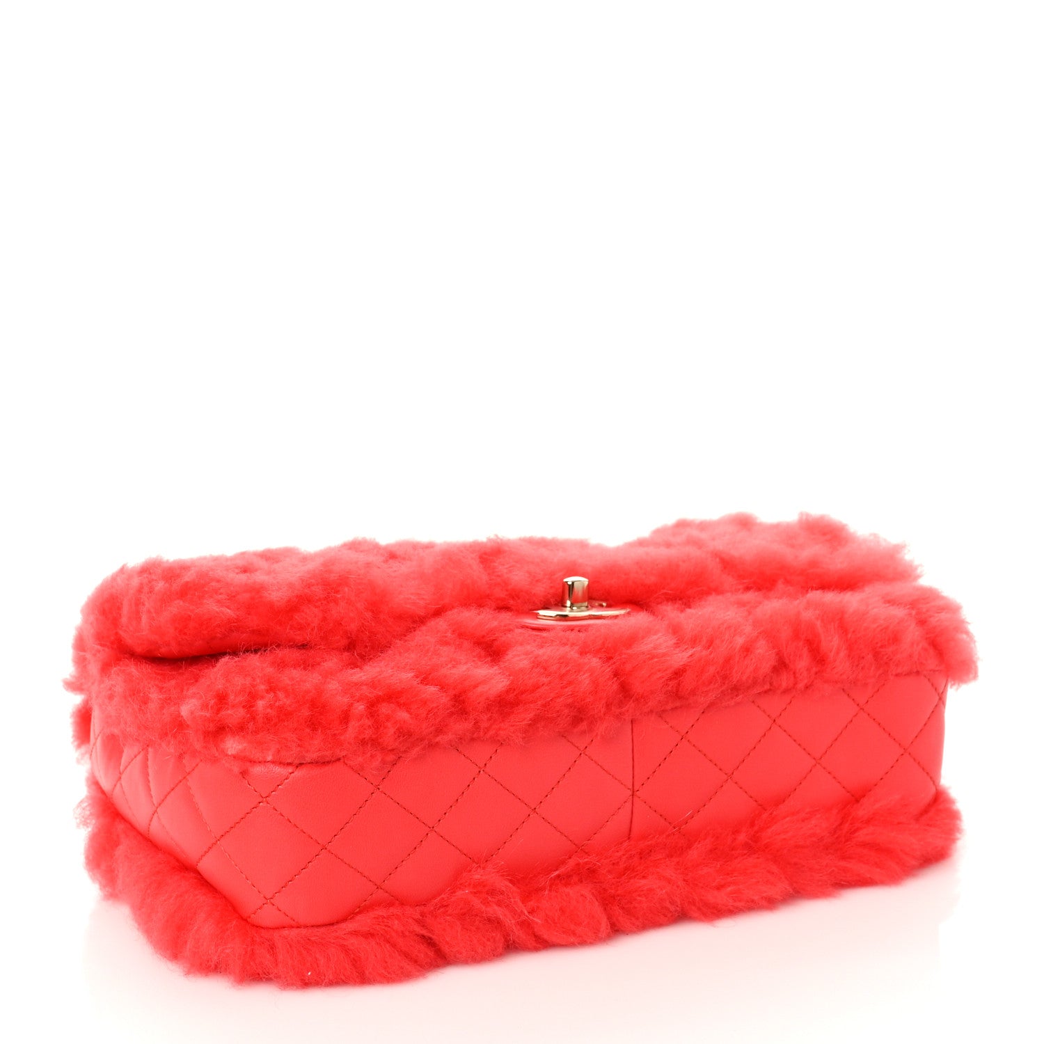 Chanel Shearling Lambskin Quilted Flap Bright Red 4 of 9