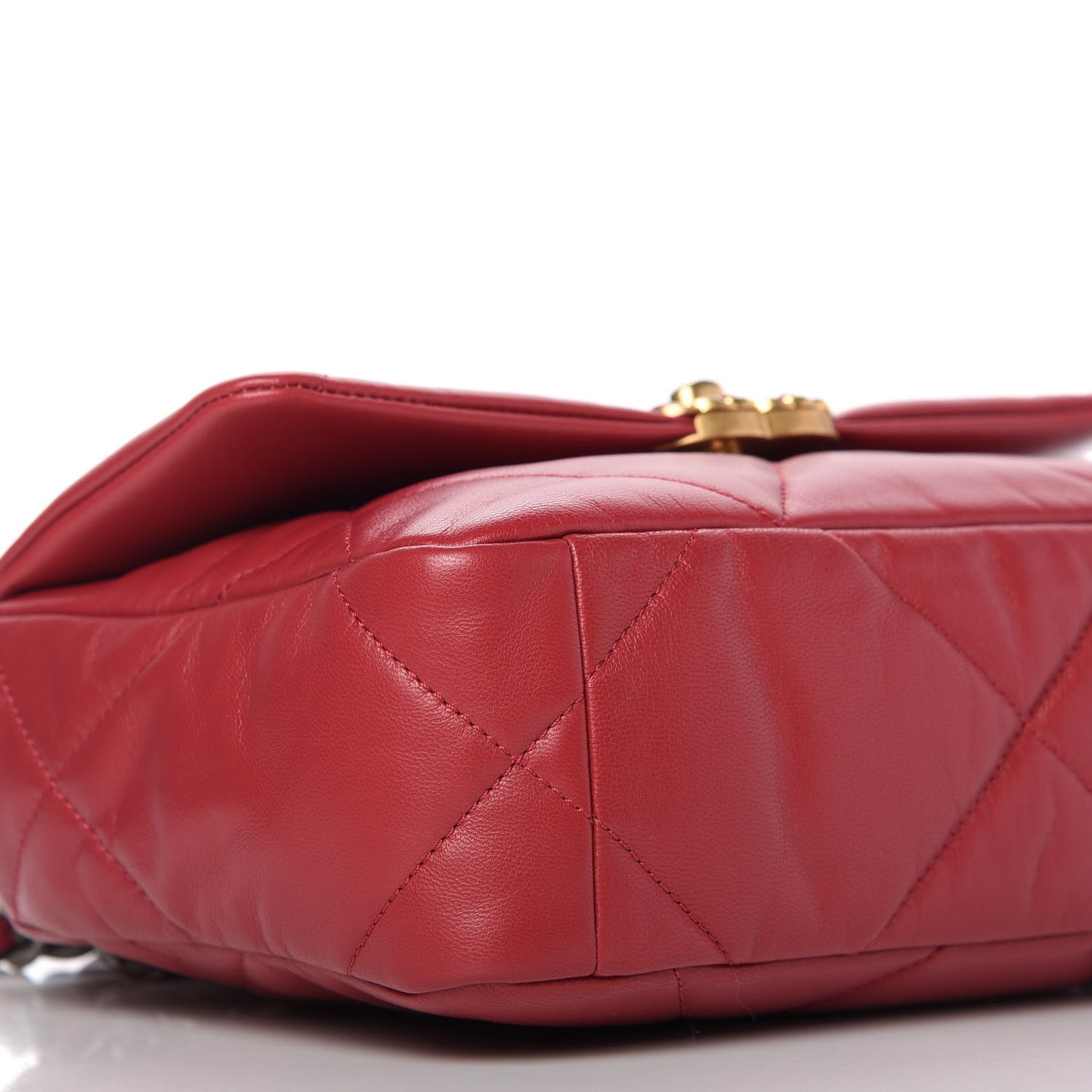 Shiny Goatskin Quilted Medium Chanel 19 Flap Dark Pink
