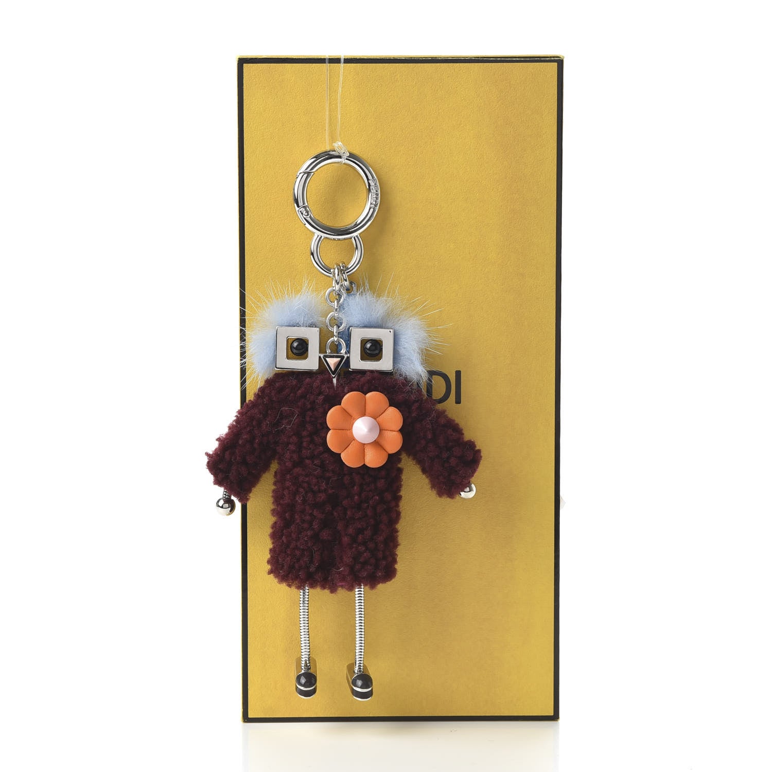 Fendi Lamb Fur Teen Witch Bag Charm Cherry 5 of 5