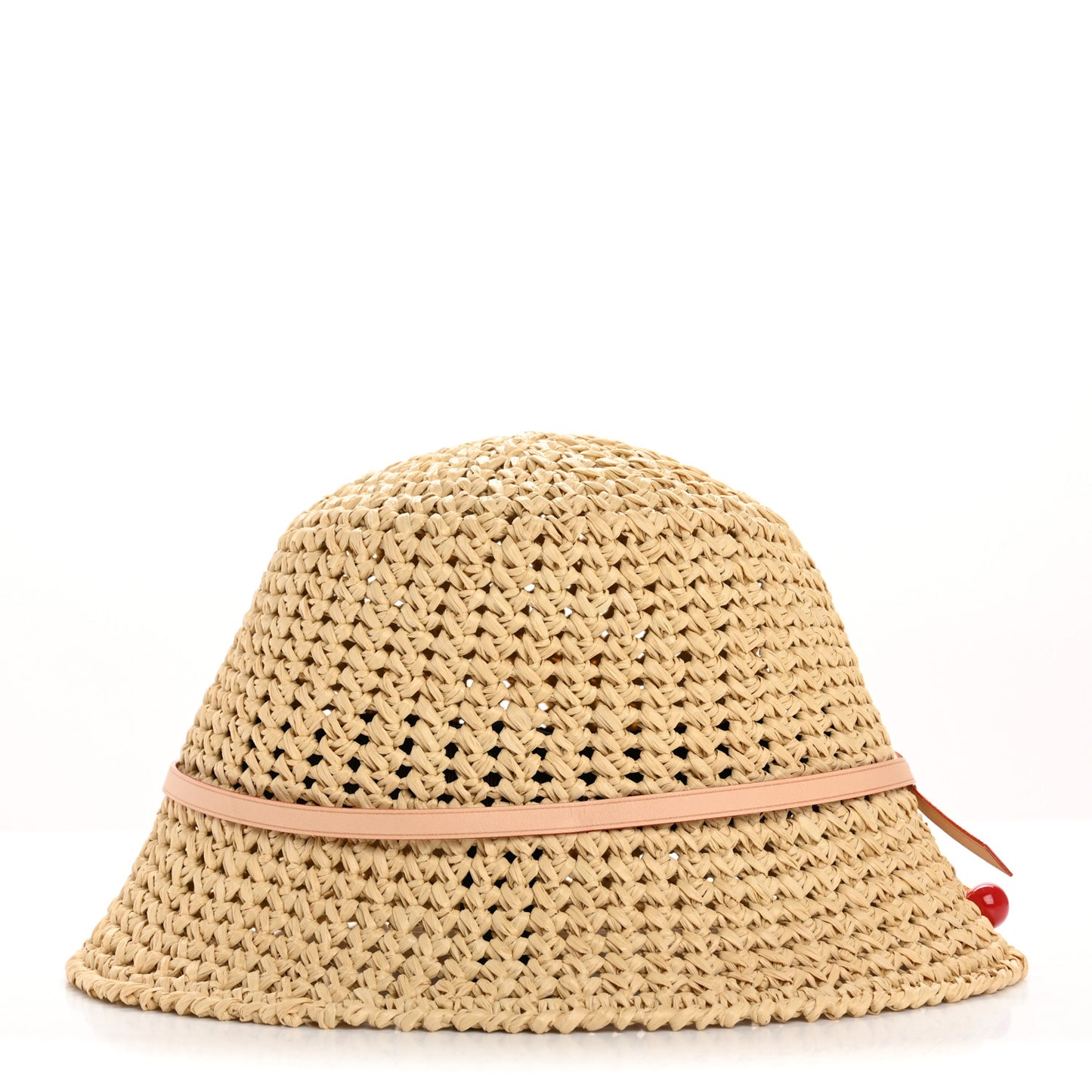 LV X TM Raffia Cerise Charms Woven Hat S Natural