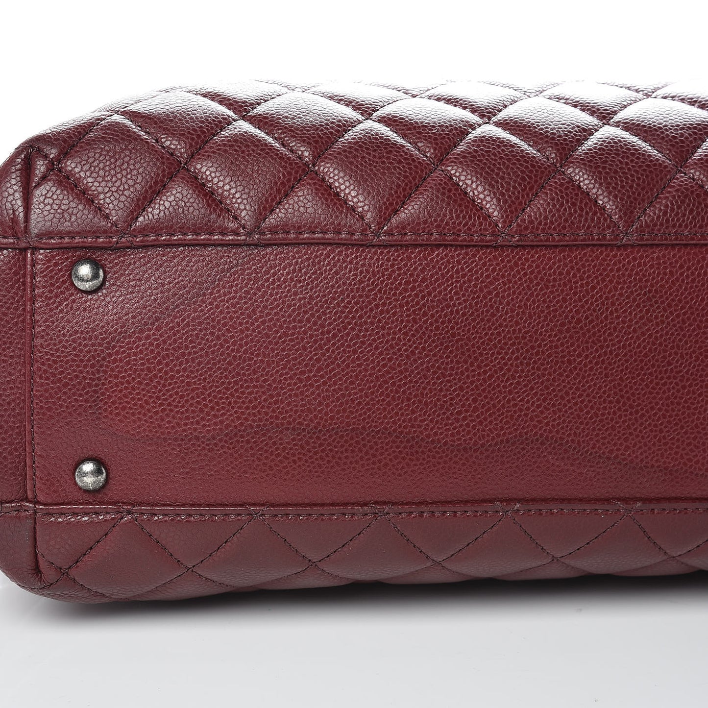 Caviar Quilted City Shopping Tote Dark Red