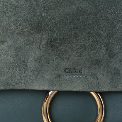 Chloe Suede Calfskin Small Faye Shoulder Bag Silver Blue 6 of 6