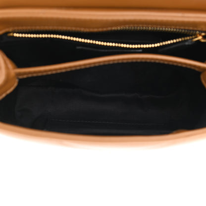 Saint Laurent Calfskin Y Quilted Monogram Toy Loulou Crossbody Bag Dark Natural 5 of 10