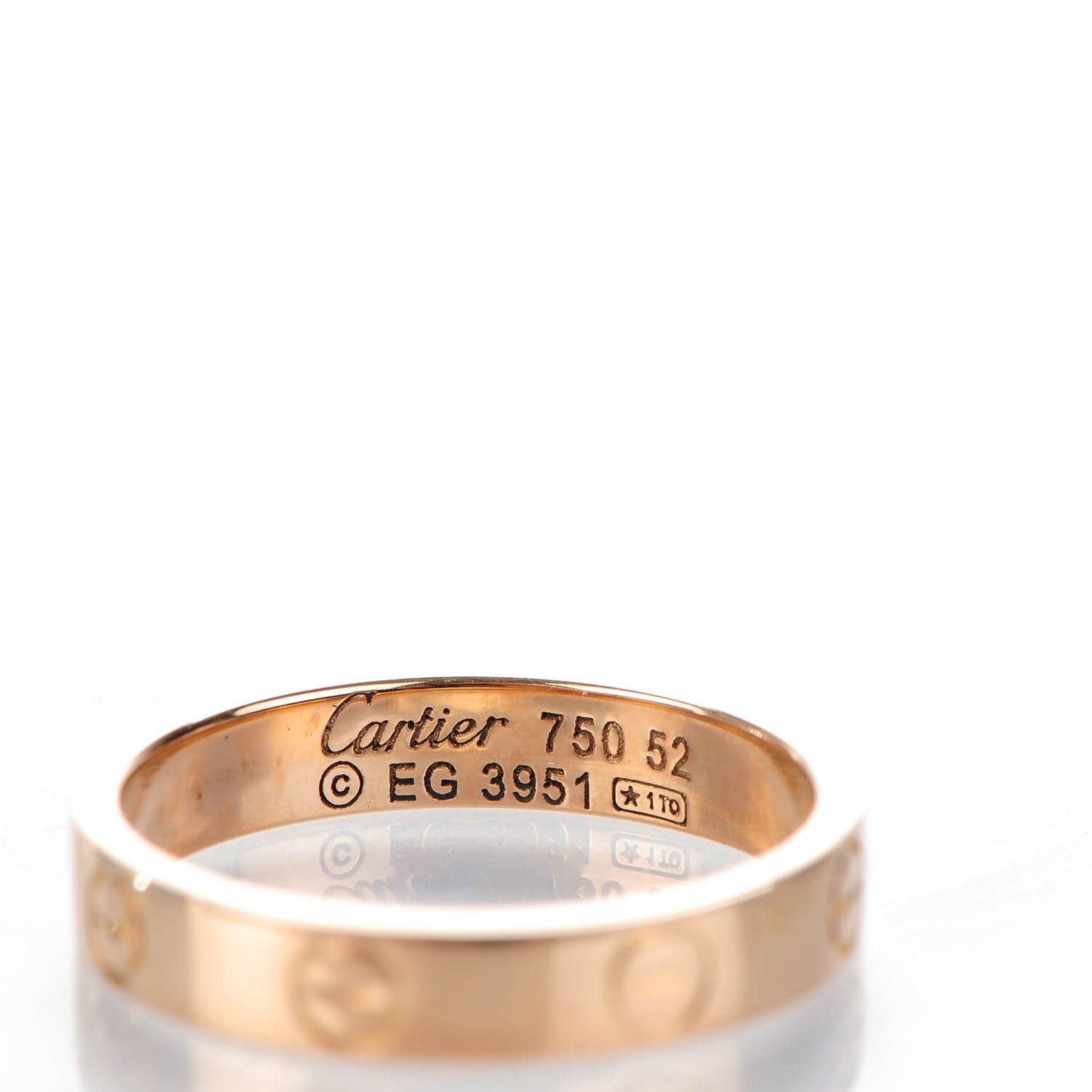 18K Pink Gold 4mm LOVE Wedding Band Ring 52 6