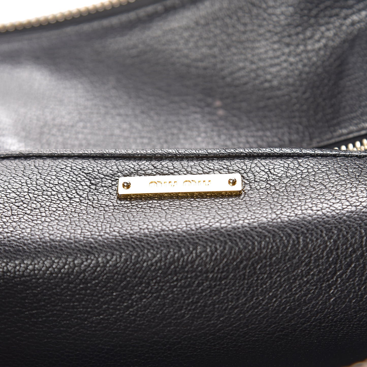 Goatskin Madras Zip Tote Black