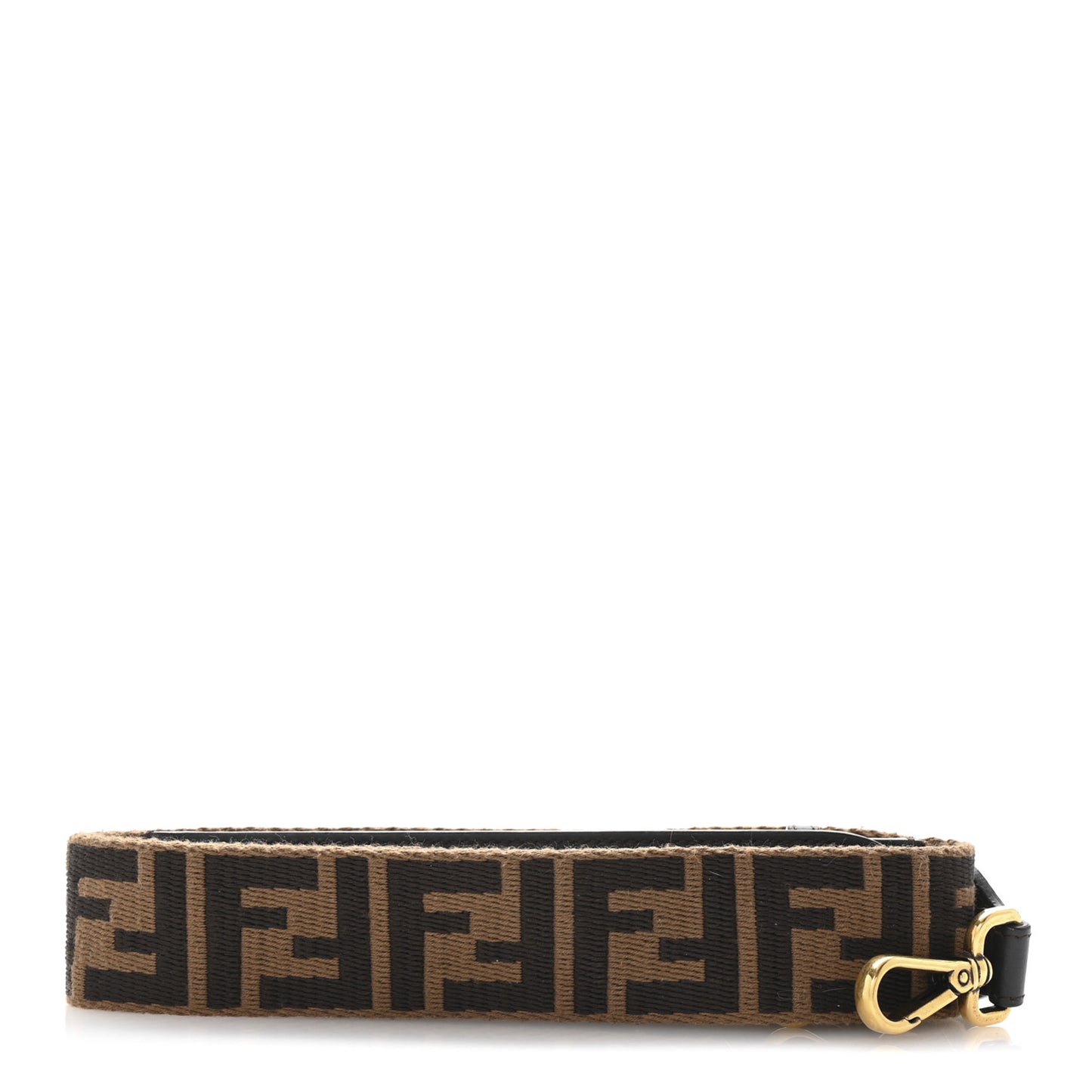 Ribbon Vitello Century FF 1974 Flat Studded Strap You Fango Marrone Ebano