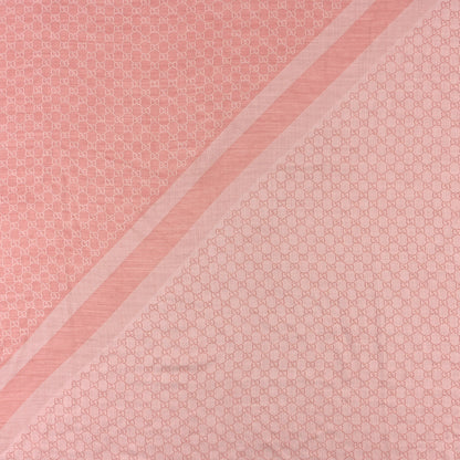 Gucci Wool Silk Monogram GGWeb Fringe Shawl Rose Ivory 2 of 3