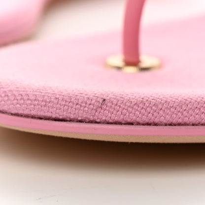 Chanel Lambskin CC Logo Thong Sandals 40 Pink 9 of 10